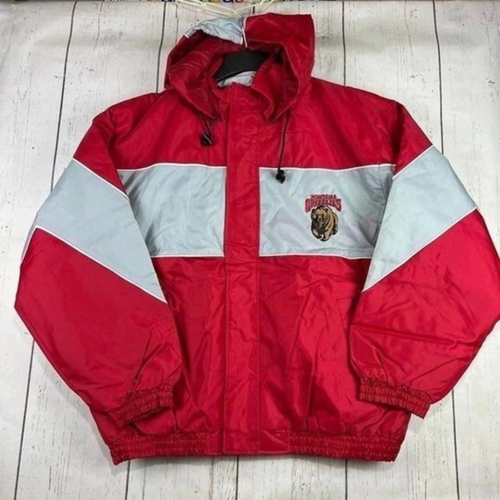 Vintage Montana Grizzlies 3XL Jeff Hamilton Puffer Jacket Removable Hoodie Men